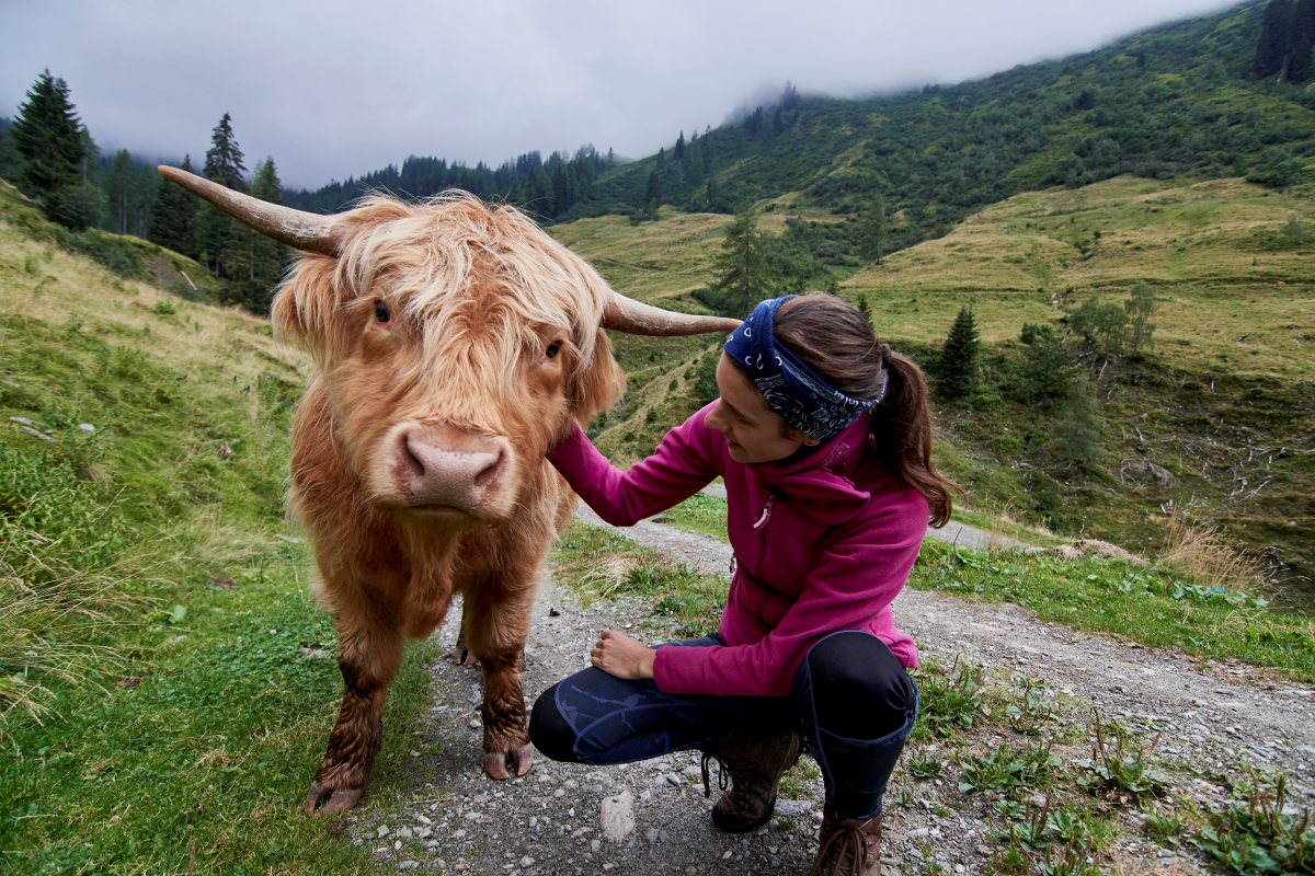 Bild: Frau mit einem Happy Highland